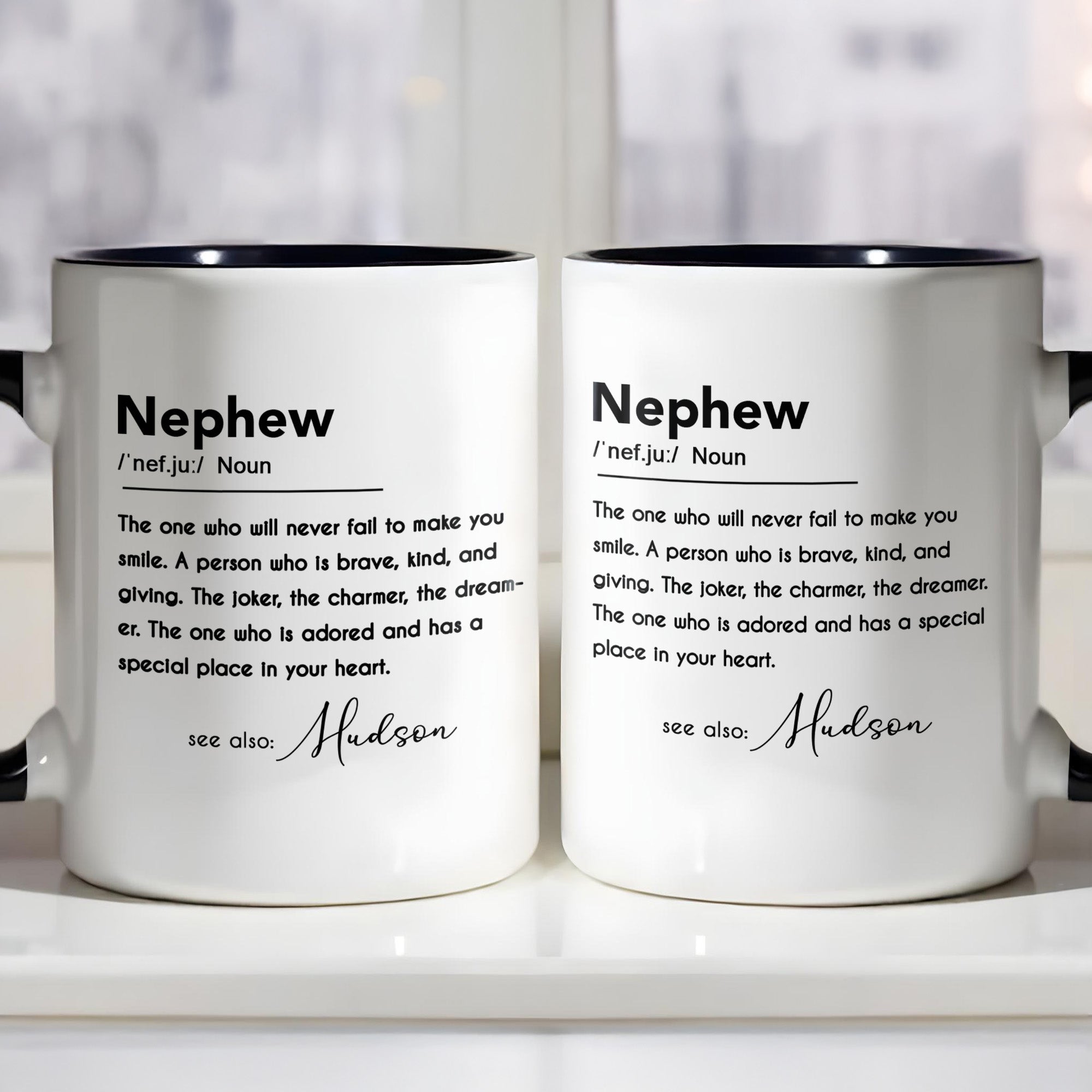 Personalized Custom Accent Mug for Nephew Birthday Gift Accent Mug GradoCreations