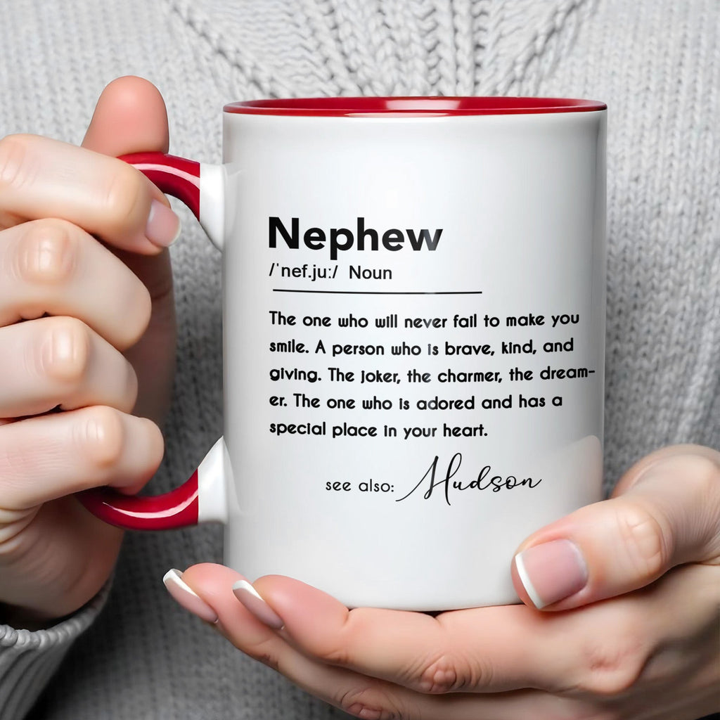 Personalized Custom Accent Mug for Nephew Birthday Gift Accent Mug GradoCreations