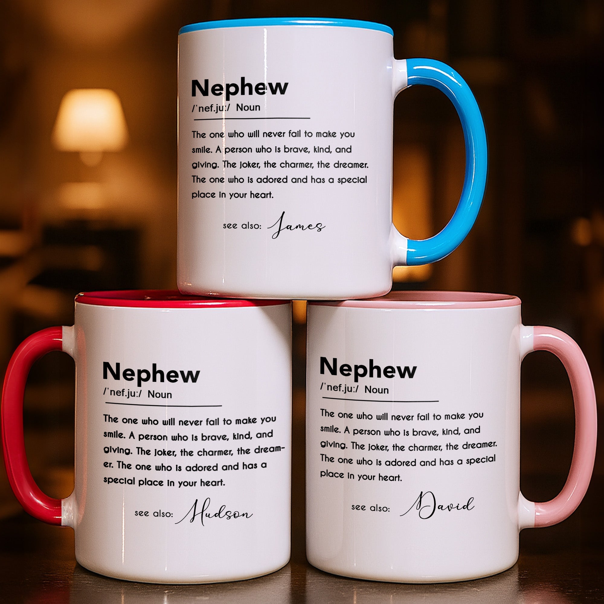 Personalized Custom Accent Mug for Nephew Birthday Gift Accent Mug GradoCreations