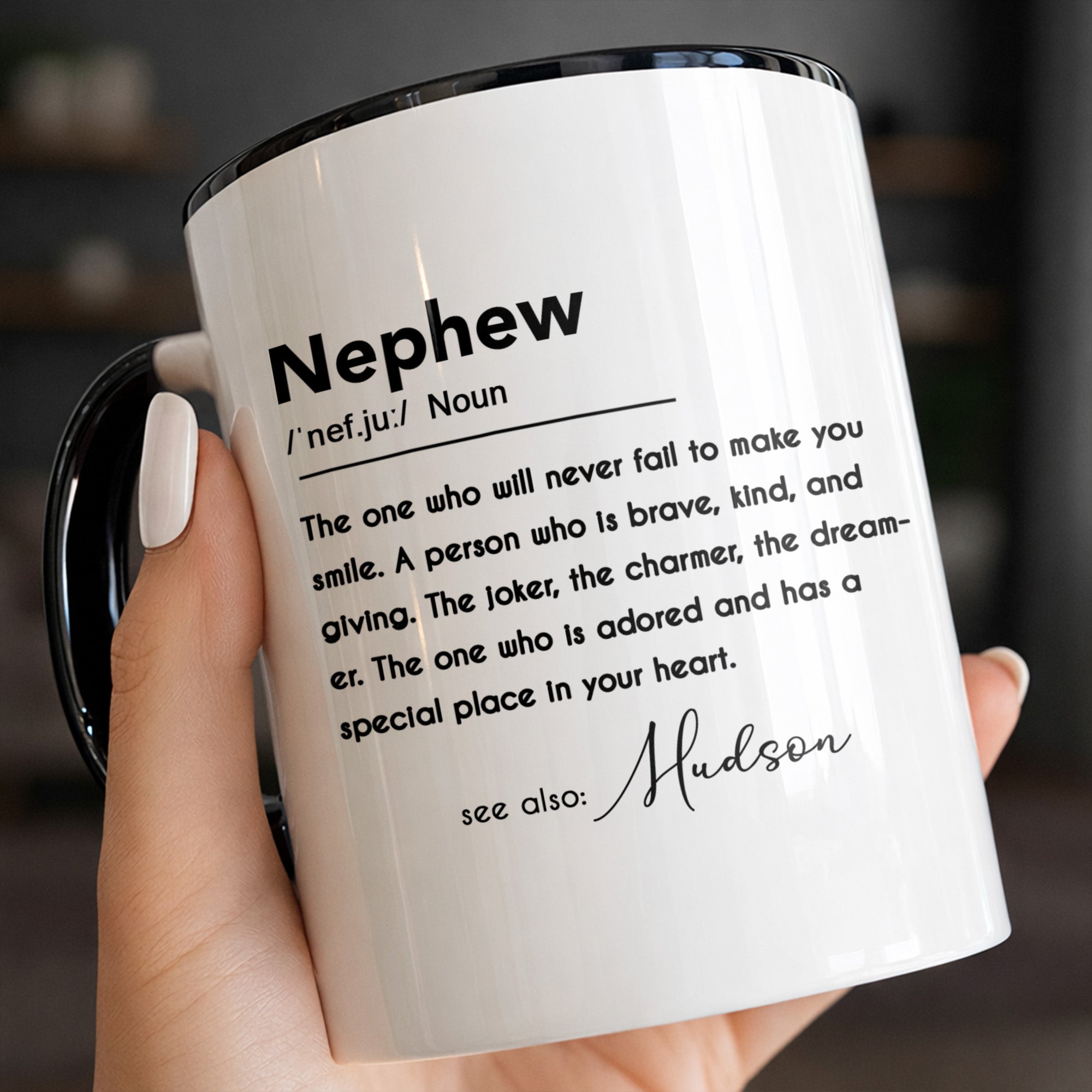 Personalized Custom Accent Mug for Nephew Birthday Gift Accent Mug GradoCreations