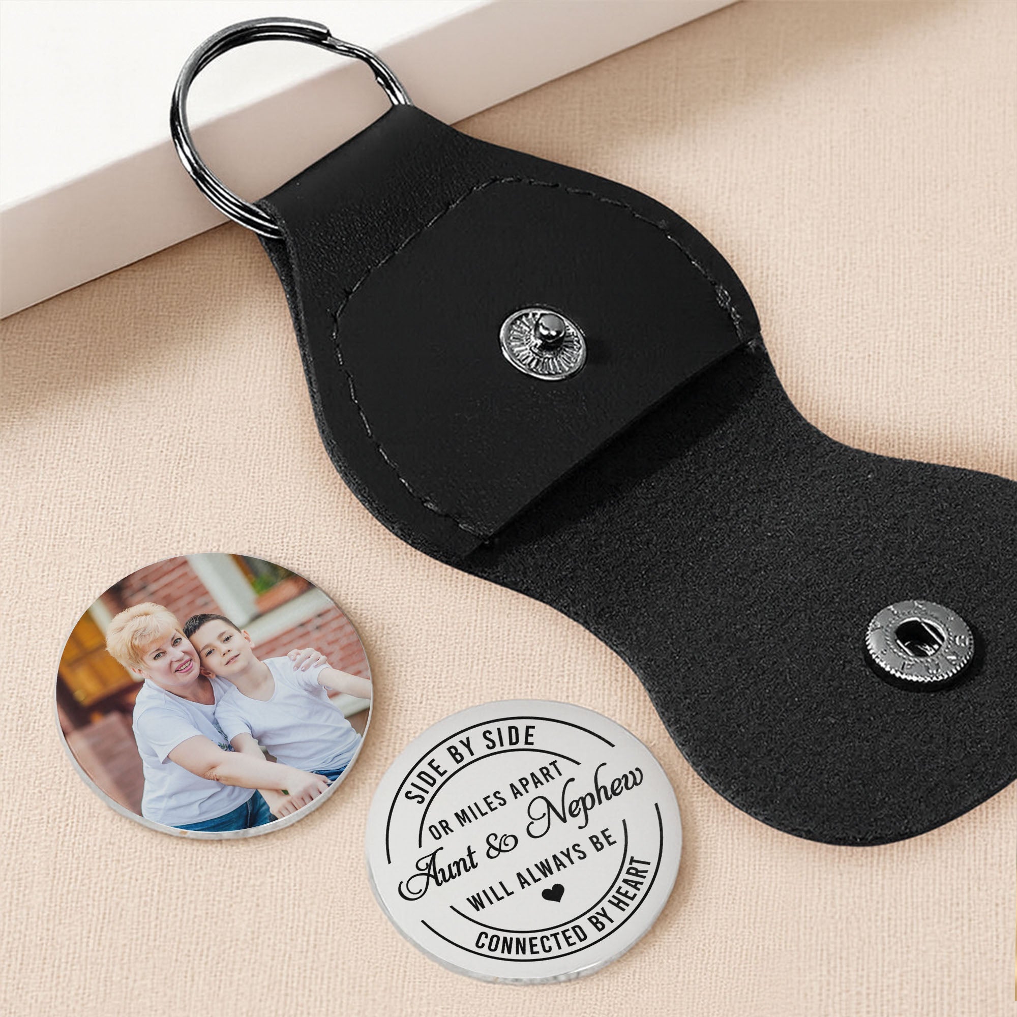 Personalized Pocket Hug Keychain for Aunt & Nephew Gift Pocket Hug GradoCreations