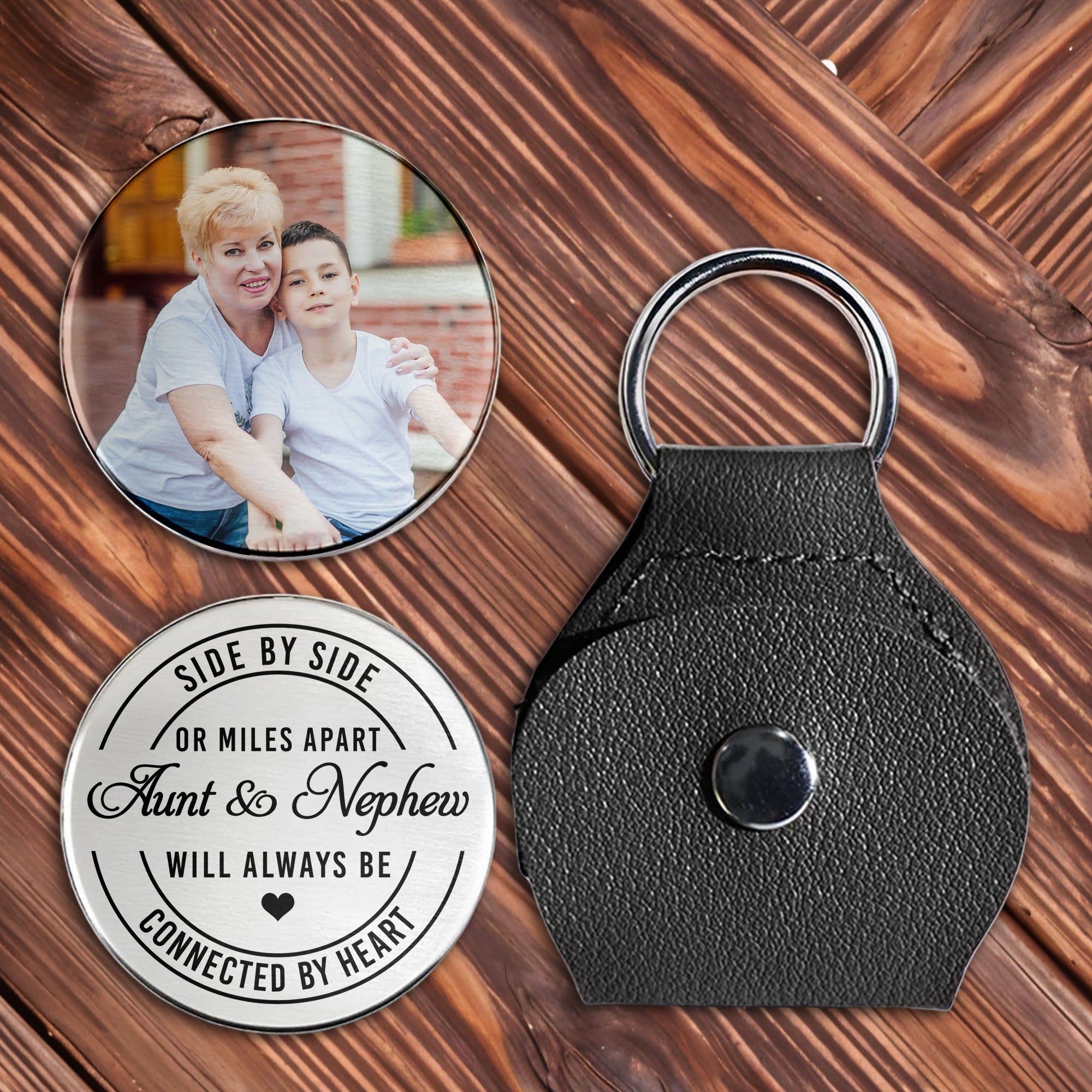 Personalized Pocket Hug Keychain for Aunt & Nephew Gift Pocket Hug GradoCreations