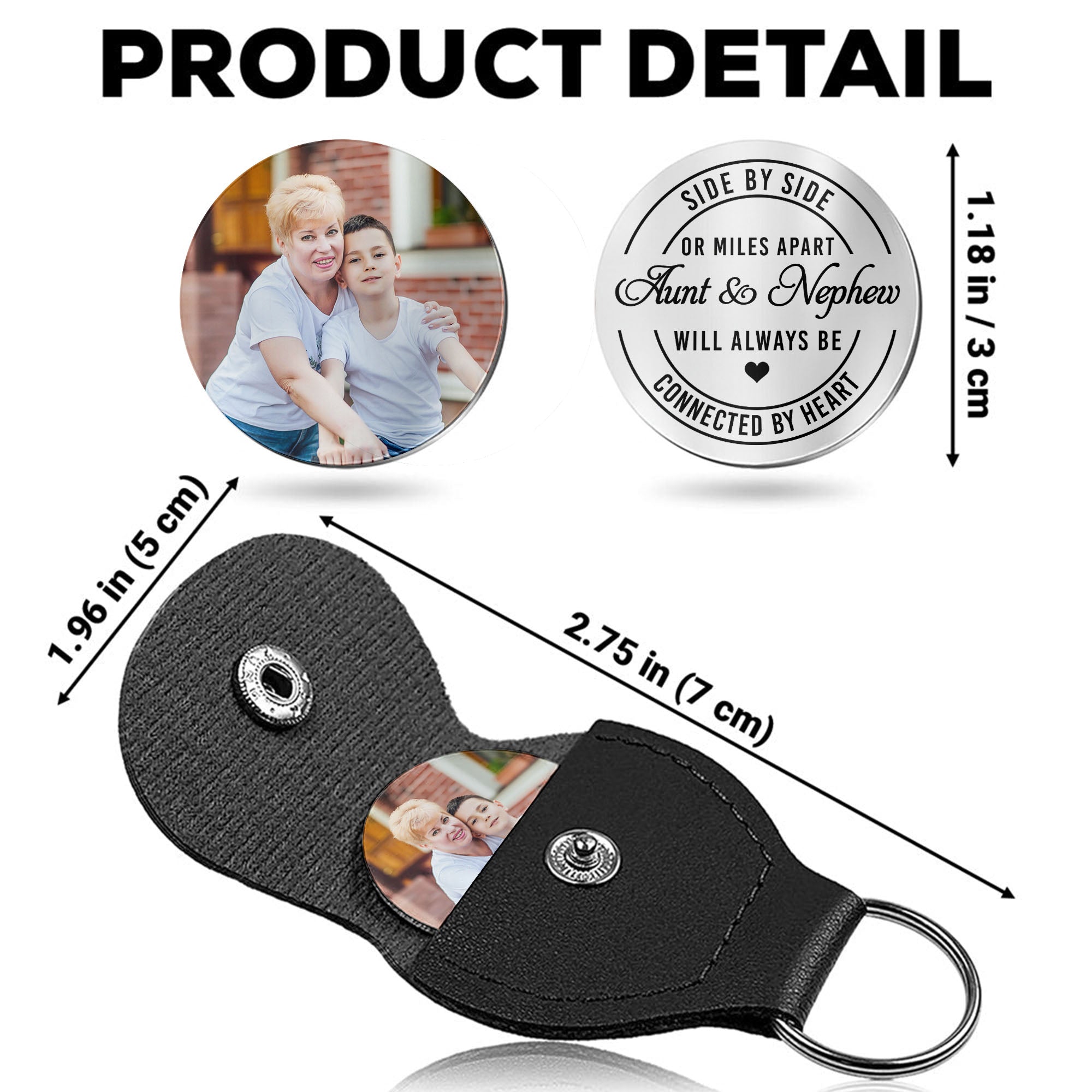 Personalized Pocket Hug Keychain for Aunt & Nephew Gift Pocket Hug GradoCreations