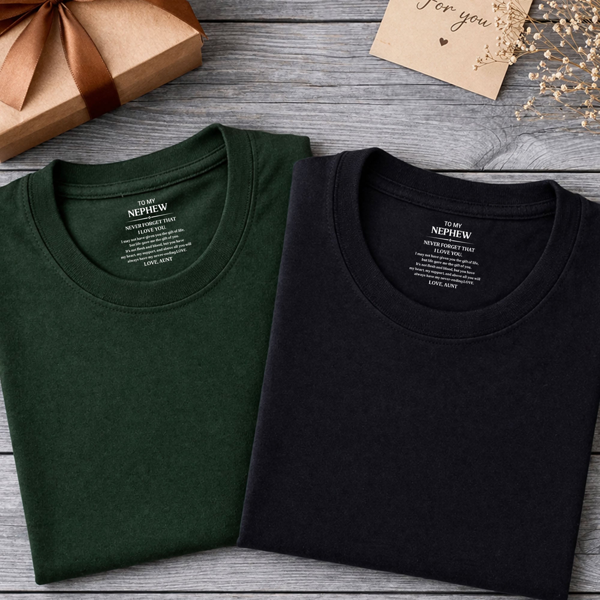 Personalized T-Shirt Custom Inside Neck Print Gift for Nephew
