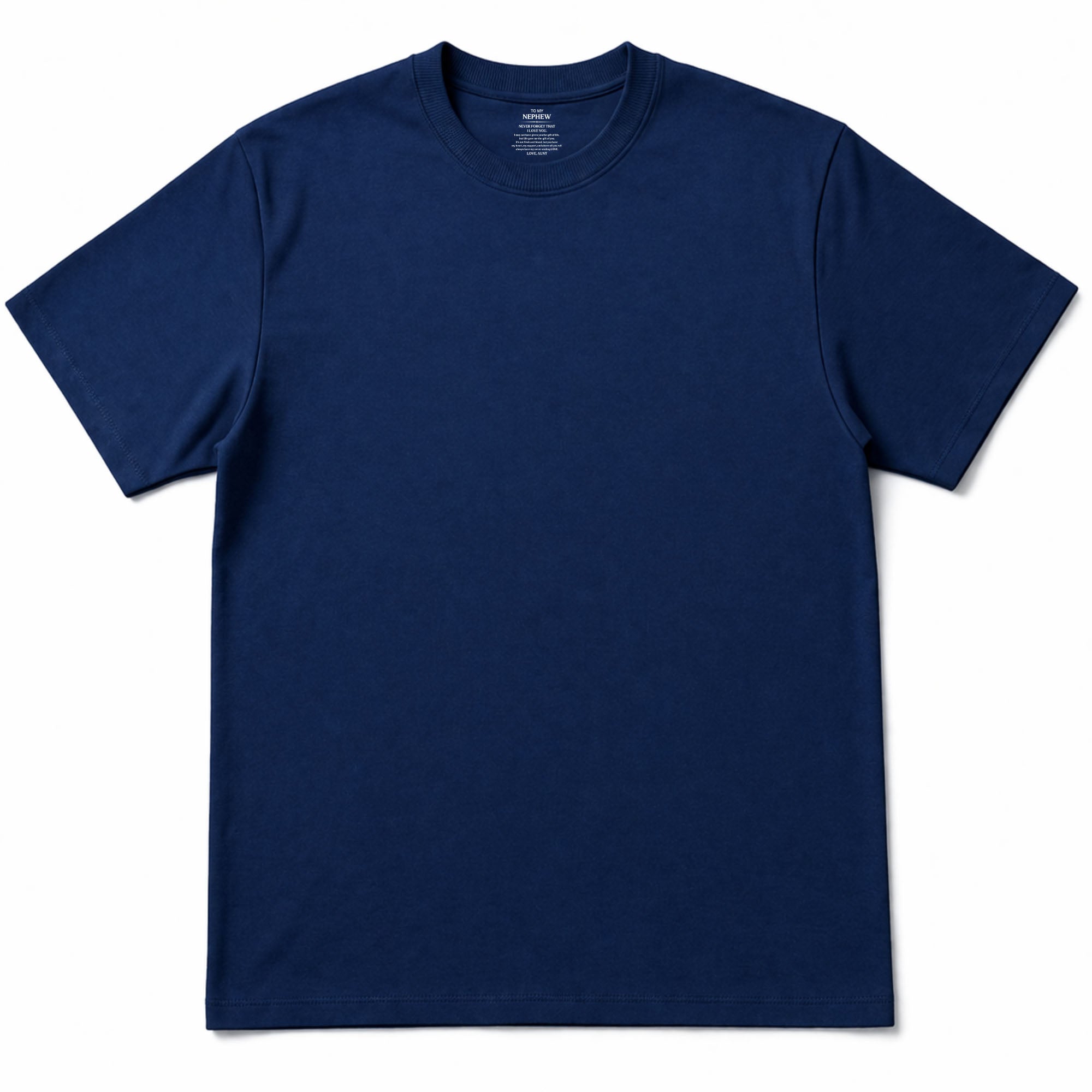 Personalized T-Shirt Custom Inside Neck Print Gift for Nephew Basic Shirt, Print inside back collar GradoCreations