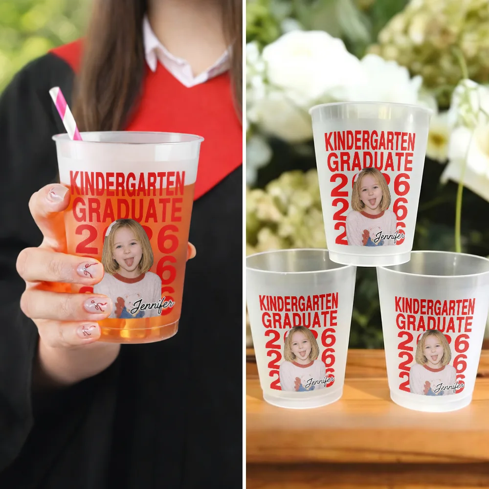 Personalized Frosted Cups Custom Photo Preschool Graduate Gift