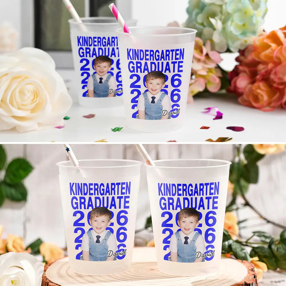 Personalized Frosted Cups Custom Photo Preschool Graduate Gift