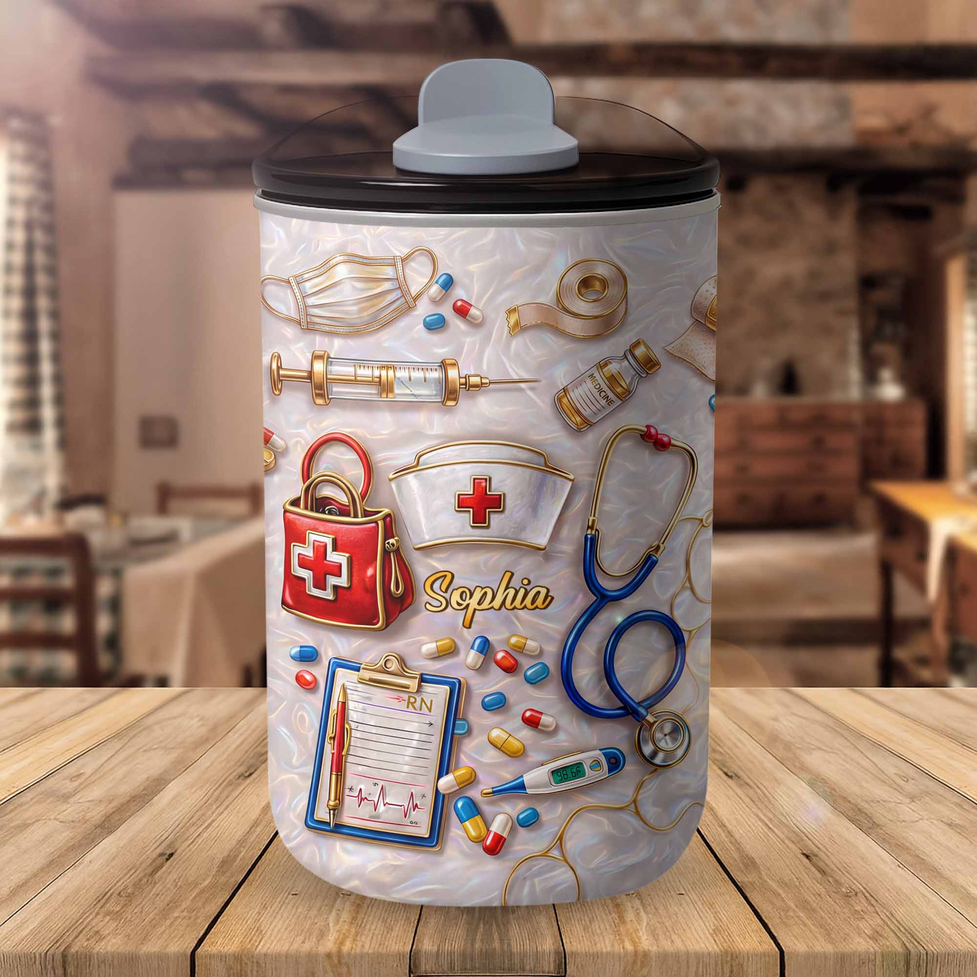 Personalized Nurse Tumbler with Stethoscope Custom 10oz Gift 10oz tumbler GradoCreations