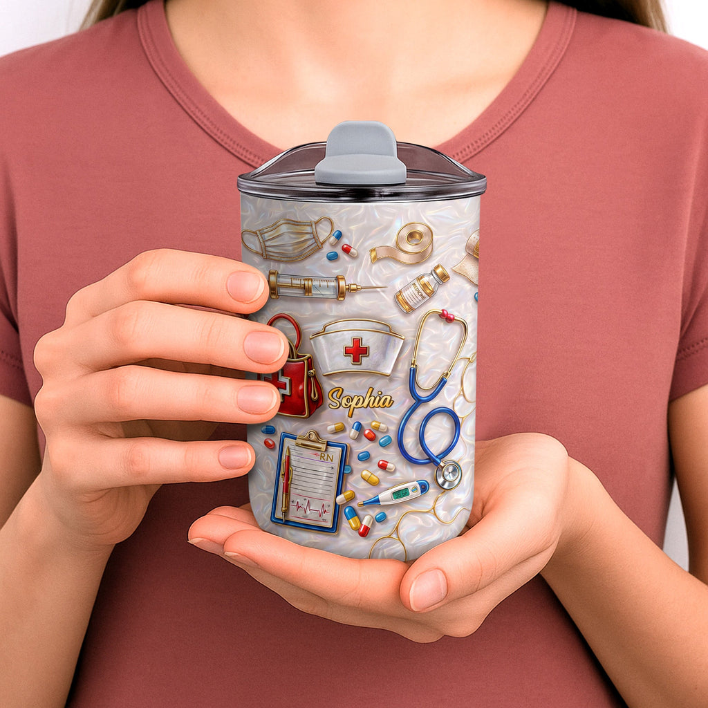 Personalized Nurse Tumbler with Stethoscope Custom 10oz Gift 10oz tumbler GradoCreations