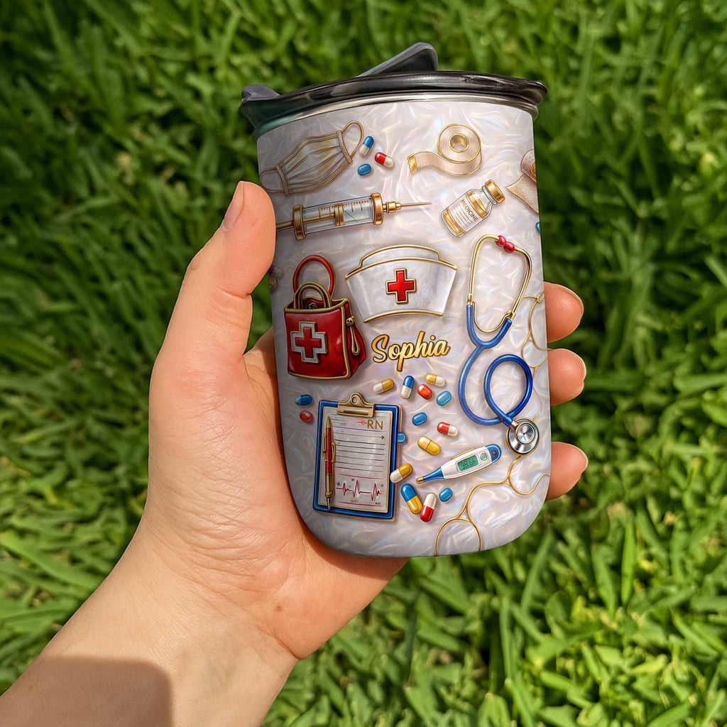 Personalized Nurse Tumbler with Stethoscope Custom 10oz Gift 10oz tumbler GradoCreations