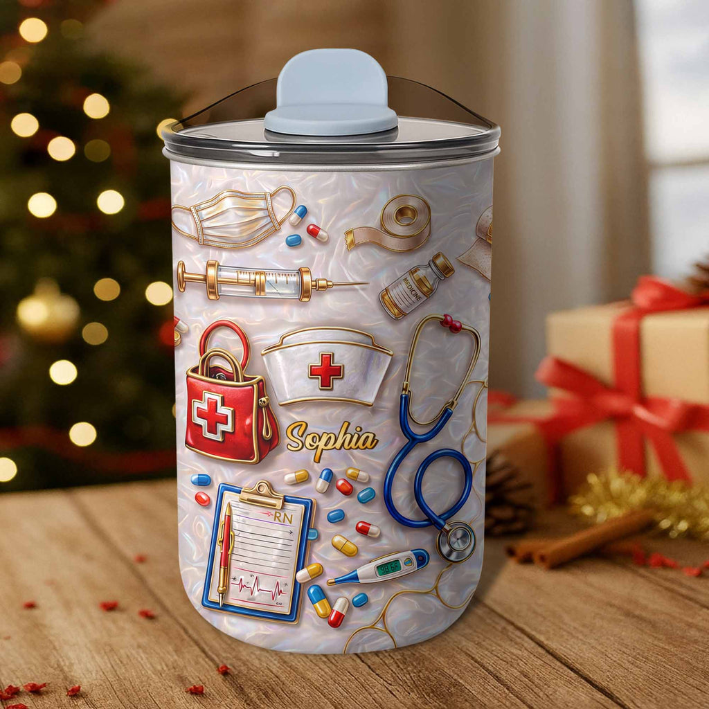 Personalized Nurse Tumbler with Stethoscope Custom 10oz Gift 10oz tumbler GradoCreations