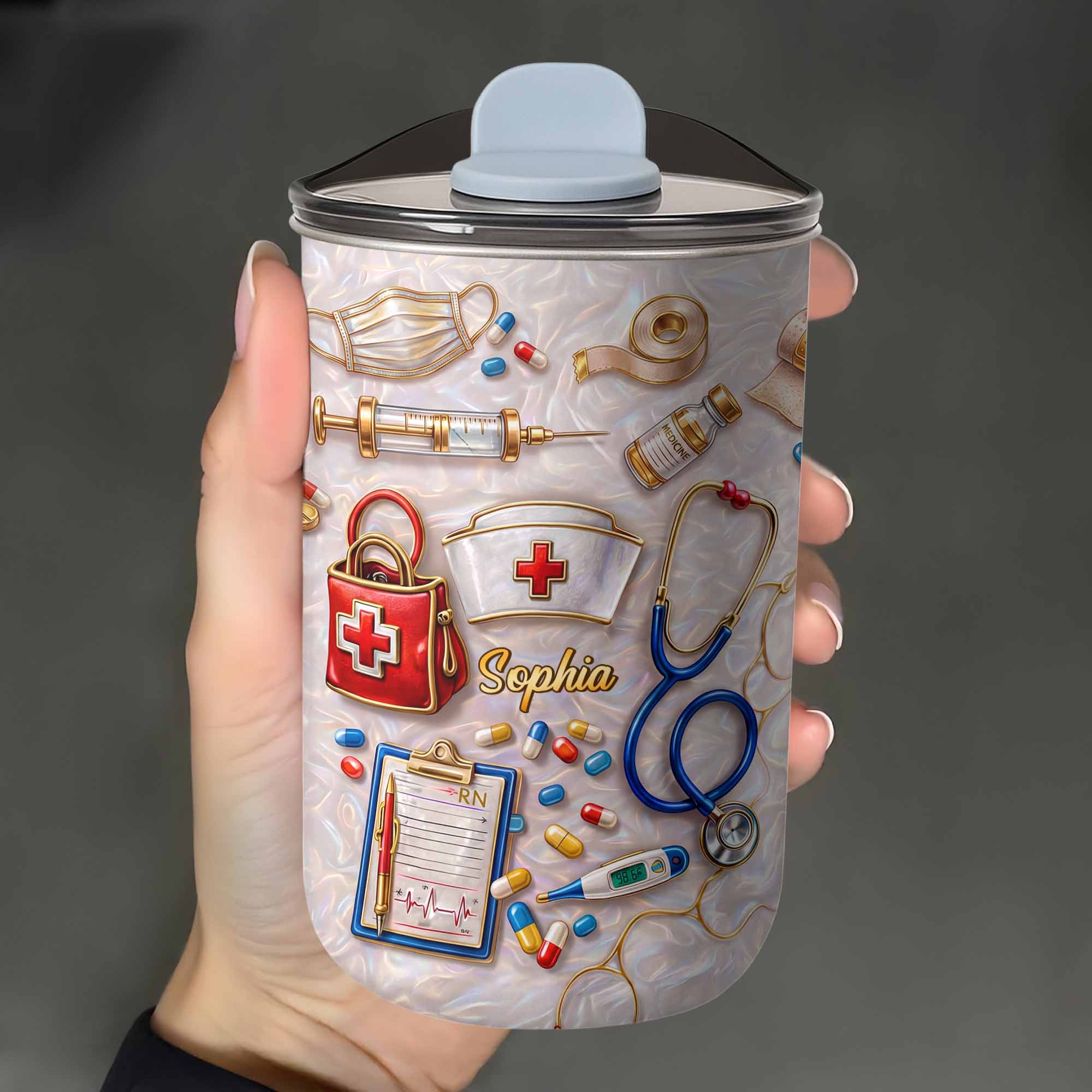 Personalized Nurse Tumbler with Stethoscope Custom 10oz Gift 10oz tumbler GradoCreations