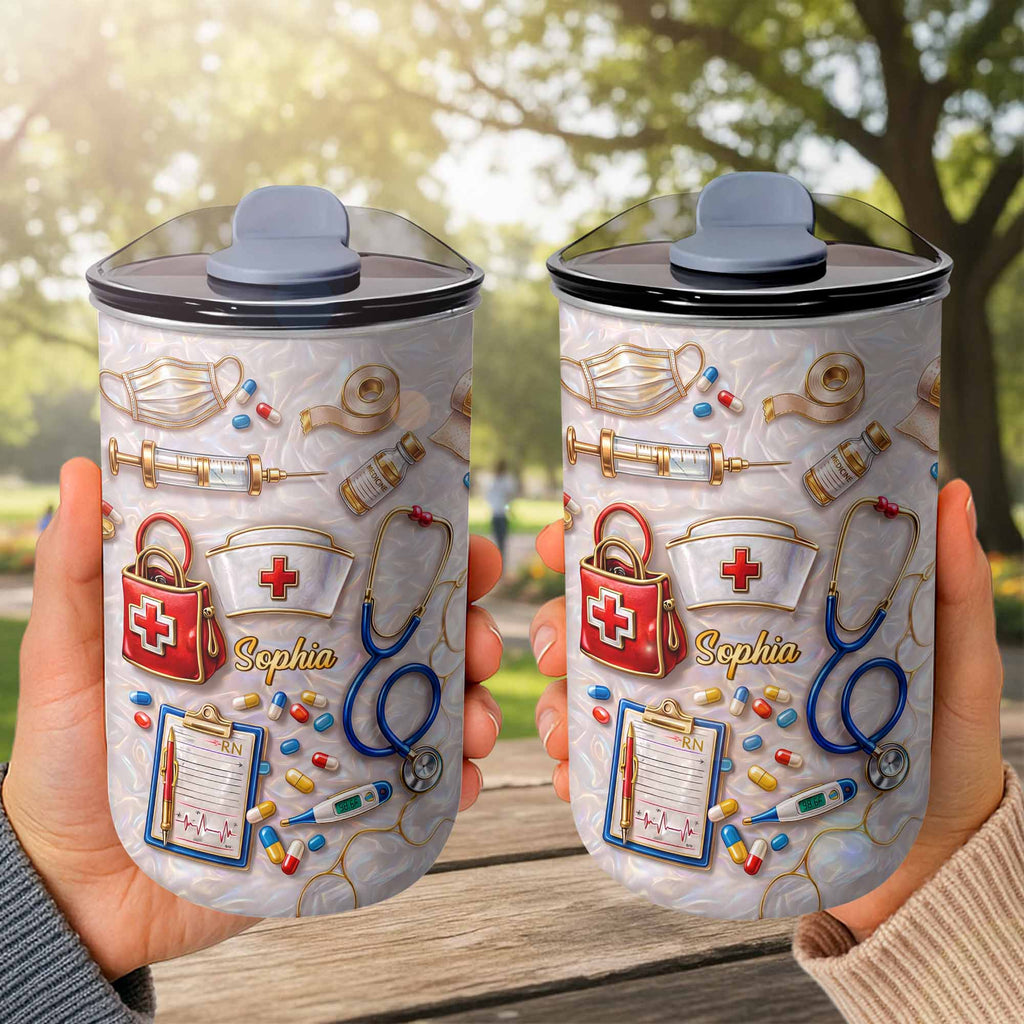 Personalized Nurse Tumbler with Stethoscope Custom 10oz Gift 10oz tumbler GradoCreations