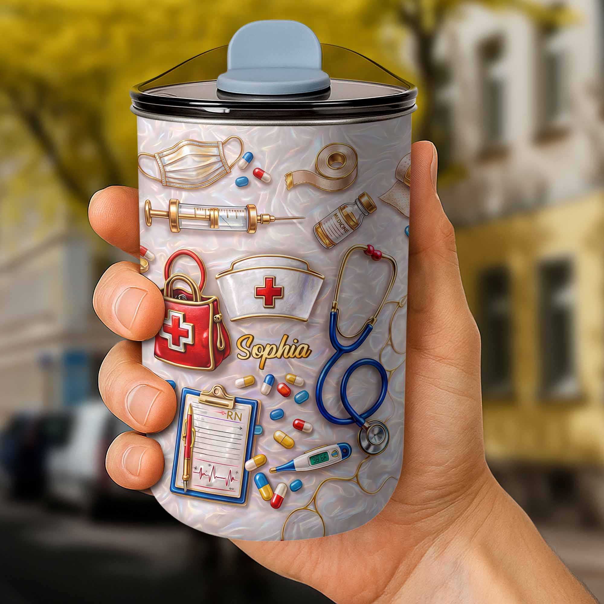 Personalized Nurse Tumbler with Stethoscope Custom 10oz Gift 10oz tumbler GradoCreations