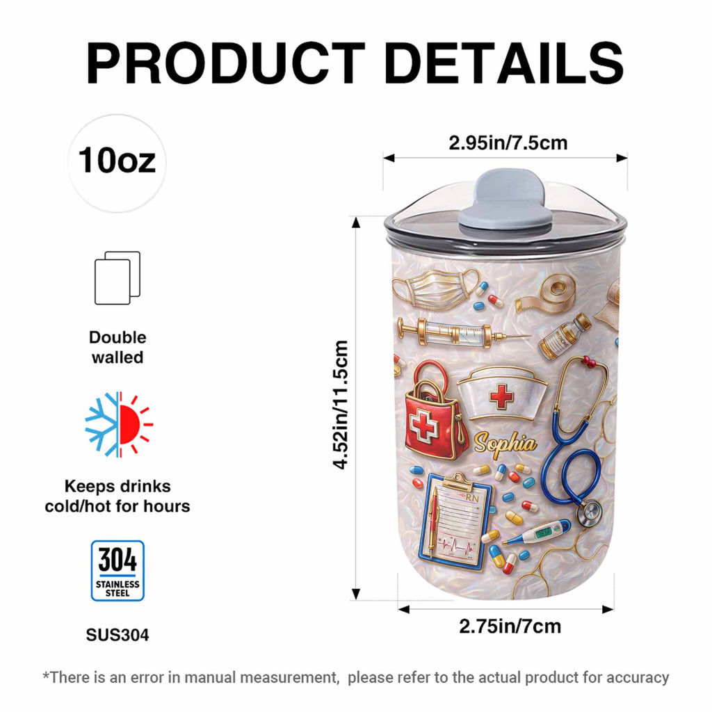 Personalized Nurse Tumbler with Stethoscope Custom 10oz Gift 10oz tumbler GradoCreations