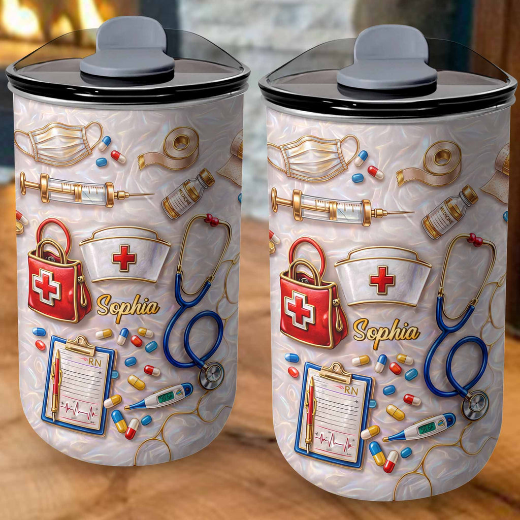 Personalized Nurse Tumbler with Stethoscope Custom 10oz Gift 10oz tumbler GradoCreations
