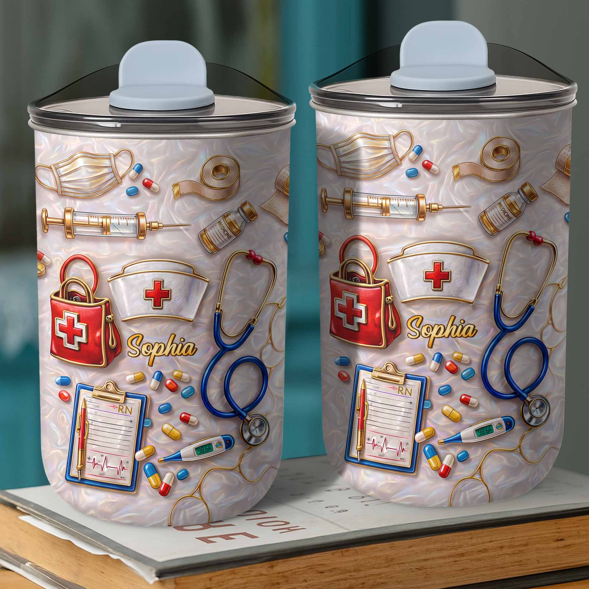 Personalized Nurse Tumbler with Stethoscope Custom 10oz Gift 10oz tumbler GradoCreations