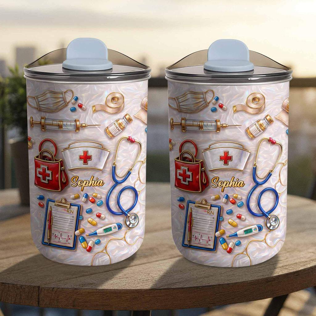 Personalized Nurse Tumbler with Stethoscope Custom 10oz Gift 10oz tumbler GradoCreations