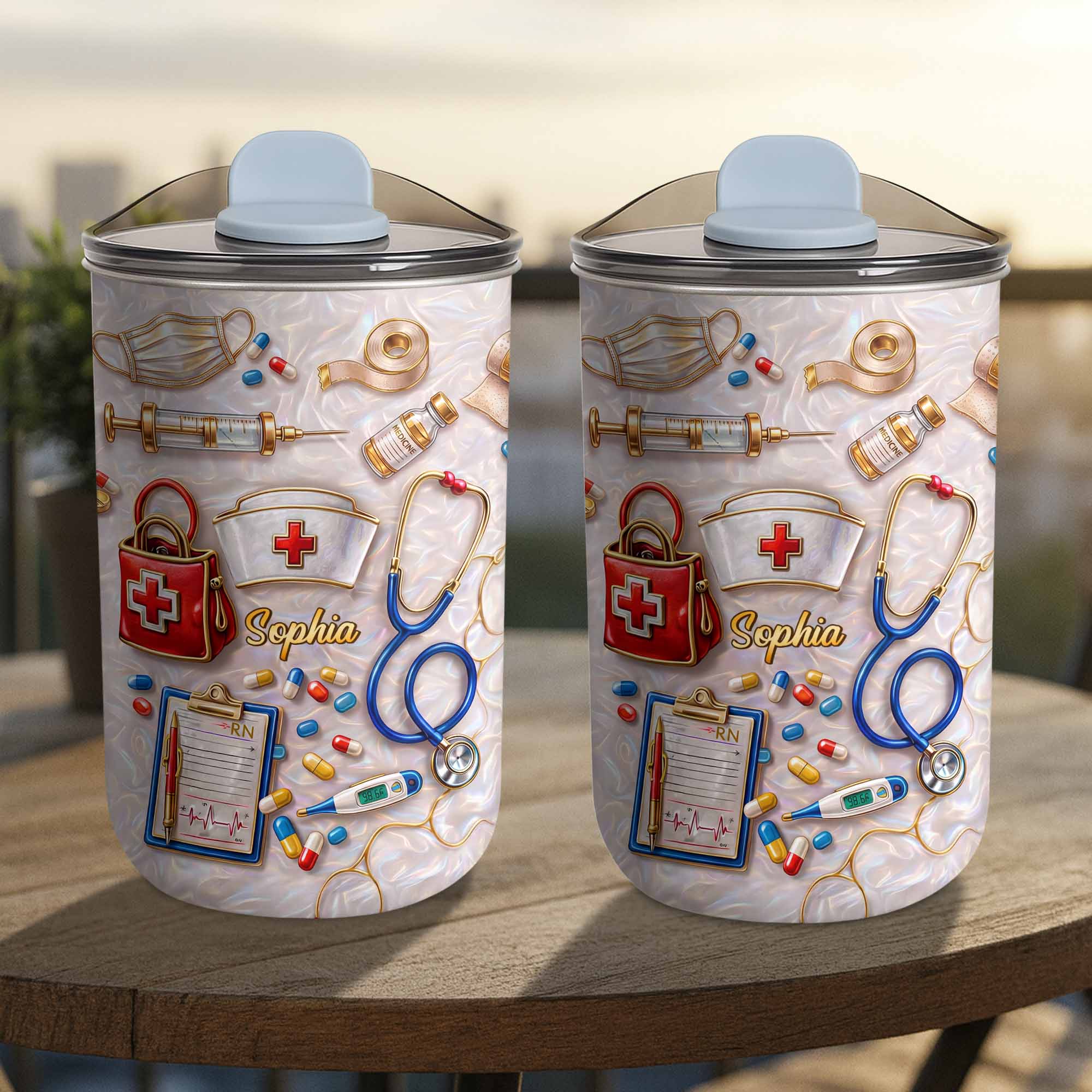 Personalized Nurse Tumbler with Stethoscope Custom 10oz Gift 10oz tumbler GradoCreations
