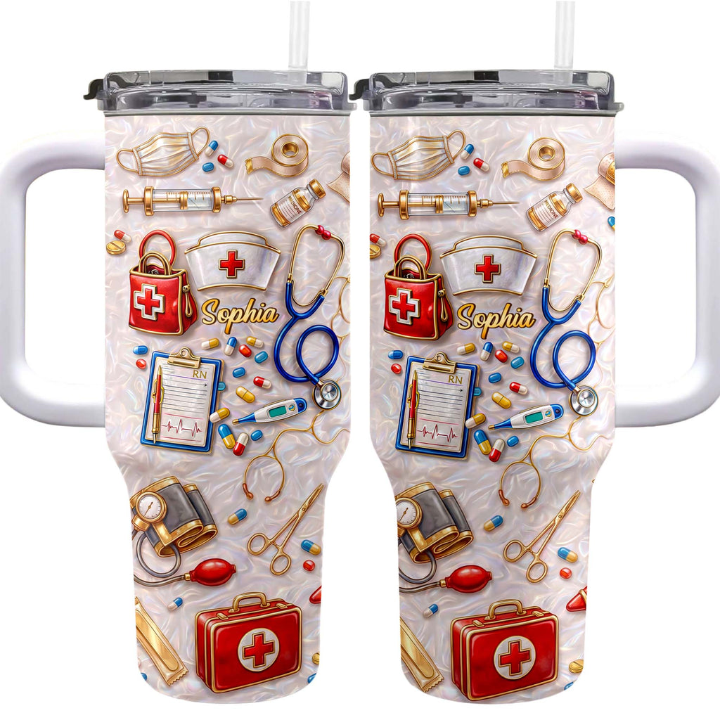 Personalized 40oz Tumbler Custom Name Healthcare Gift for Nurses 40oz Tumbler GradoCreations