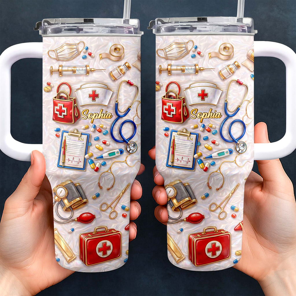 Personalized 40oz Tumbler Custom Name Healthcare Gift for Nurses 40oz Tumbler GradoCreations