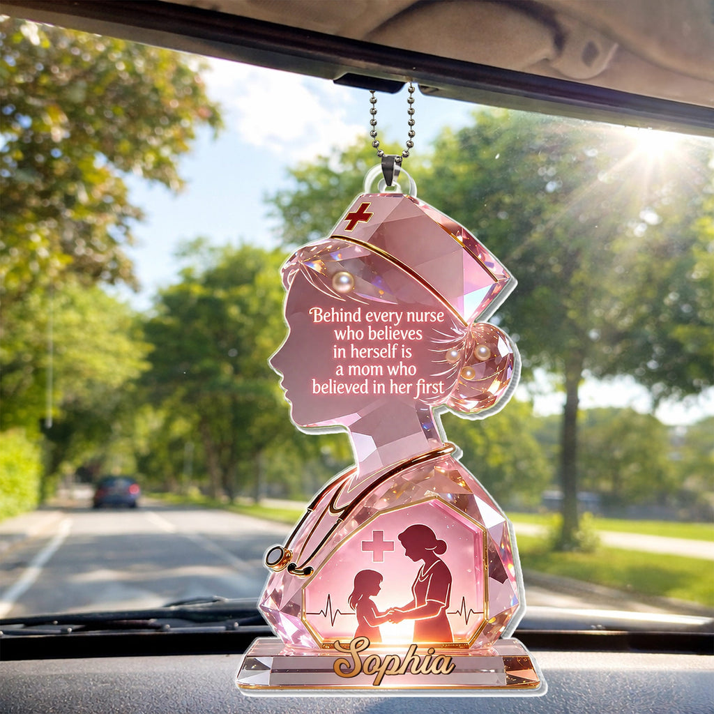Personalized Nurse Acrylic Ornament Custom Name Gift for Mom Car Acrylic Ornament GradoCreations