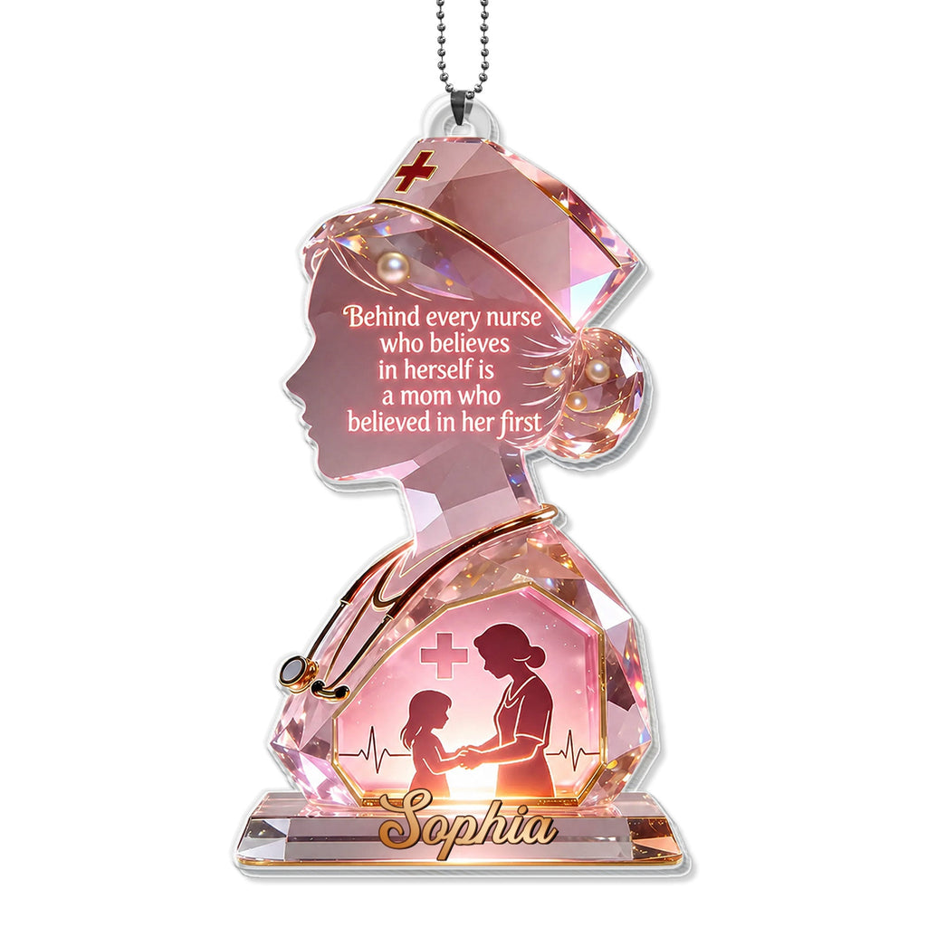 Personalized Nurse Acrylic Ornament Custom Name Gift for Mom Car Acrylic Ornament GradoCreations