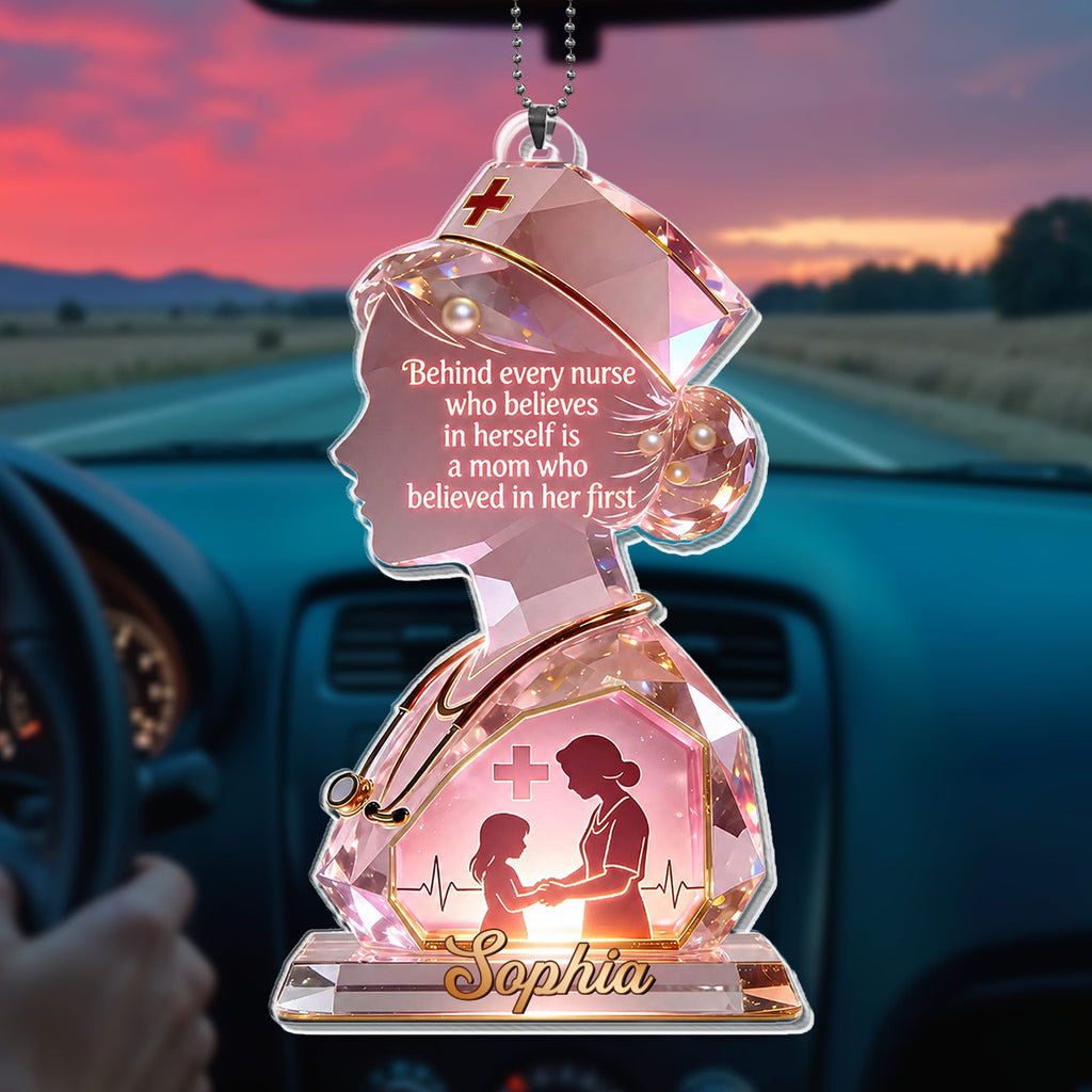 Personalized Nurse Acrylic Ornament Custom Name Gift for Mom Car Acrylic Ornament GradoCreations