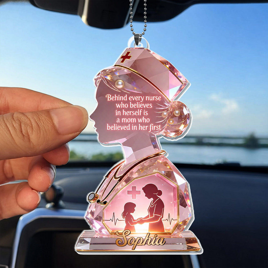 Personalized Nurse Acrylic Ornament Custom Name Gift for Mom Car Acrylic Ornament GradoCreations