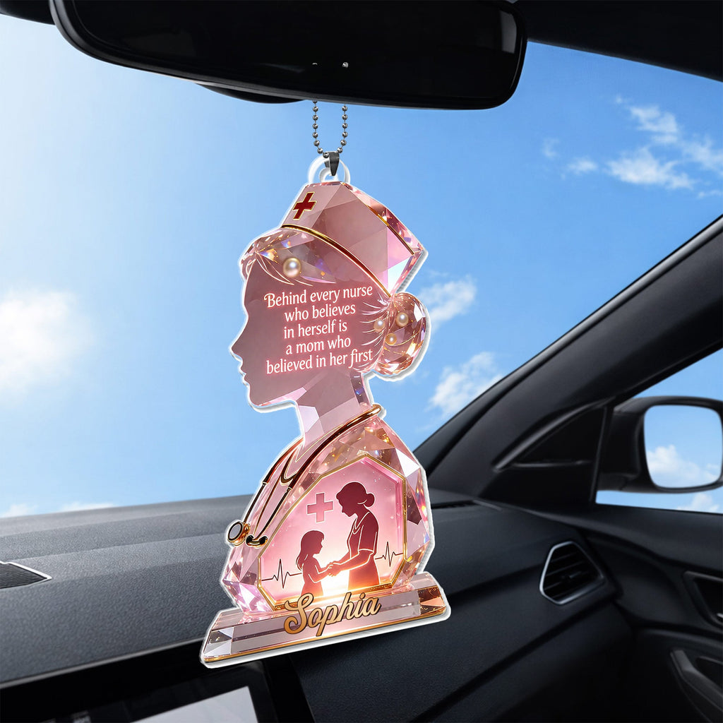 Personalized Nurse Acrylic Ornament Custom Name Gift for Mom Car Acrylic Ornament GradoCreations