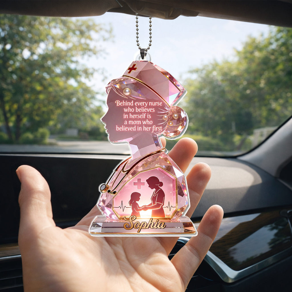 Personalized Nurse Acrylic Ornament Custom Name Gift for Mom Car Acrylic Ornament GradoCreations