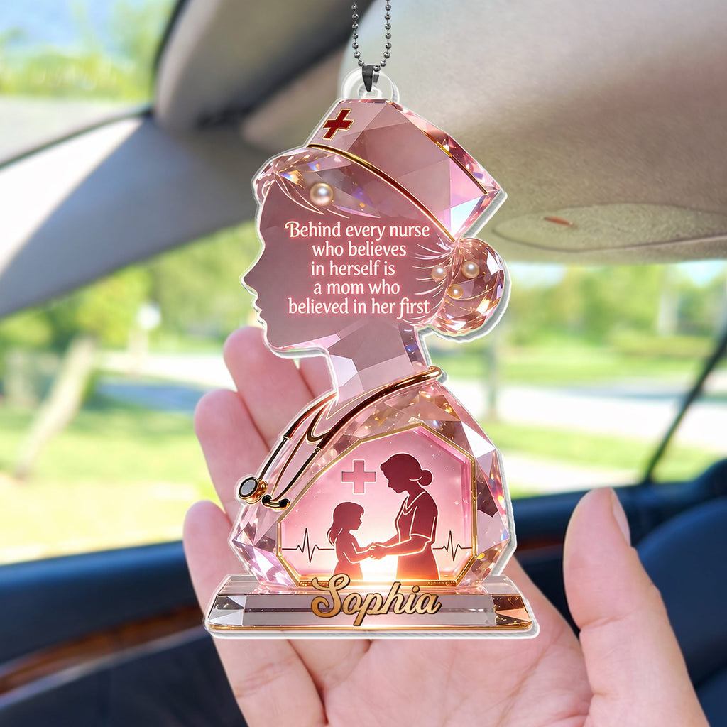 Personalized Nurse Acrylic Ornament Custom Name Gift for Mom Car Acrylic Ornament GradoCreations