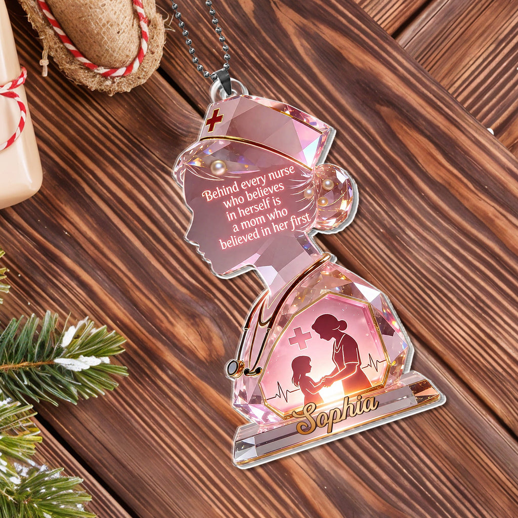 Personalized Nurse Acrylic Ornament Custom Name Gift for Mom Car Acrylic Ornament GradoCreations