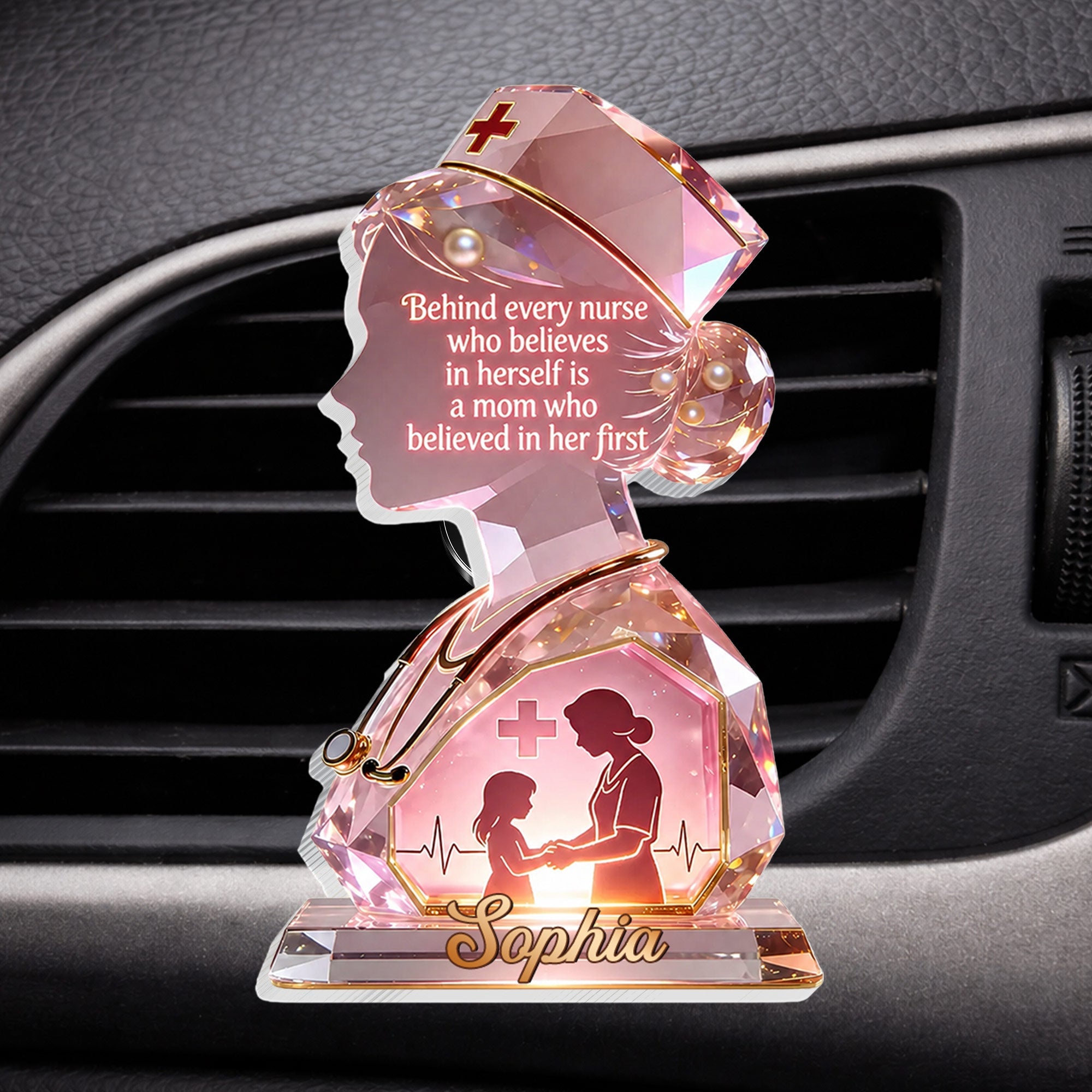 Personalized Nurse Car Vent Clip Custom Name Gift for Mom Car Vent Clip GradoCreations