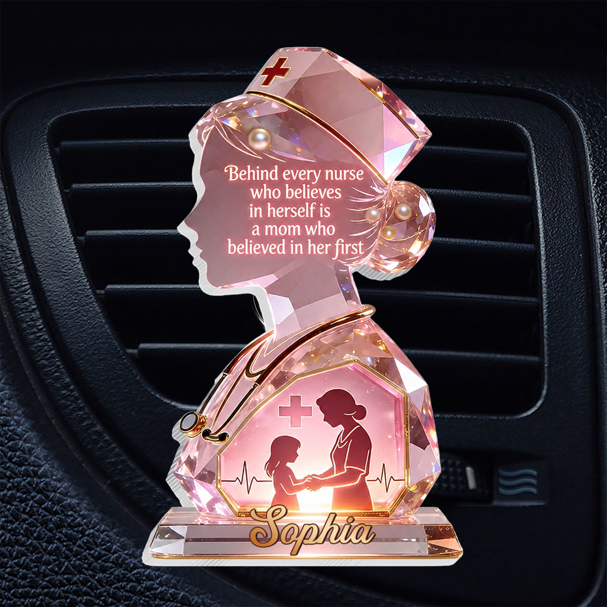 Personalized Nurse Car Vent Clip Custom Name Gift for Mom Car Vent Clip GradoCreations