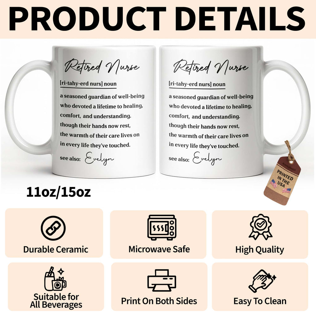 Personalized Definition Coffee Mug Custom Gift for Nurse Edge-to-edge Mug GradoCreations