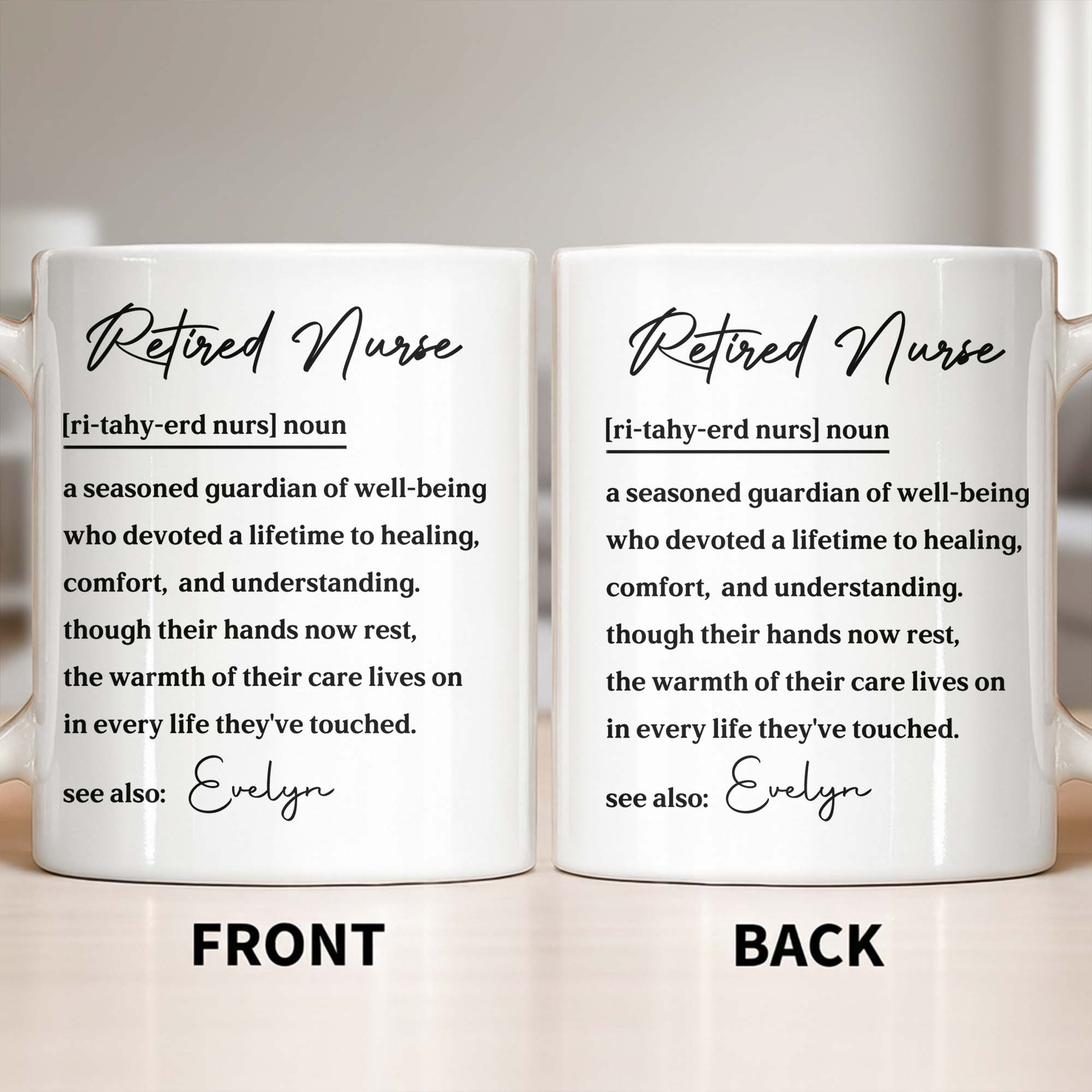 Personalized Definition Coffee Mug Custom Gift for Nurse Edge-to-edge Mug GradoCreations