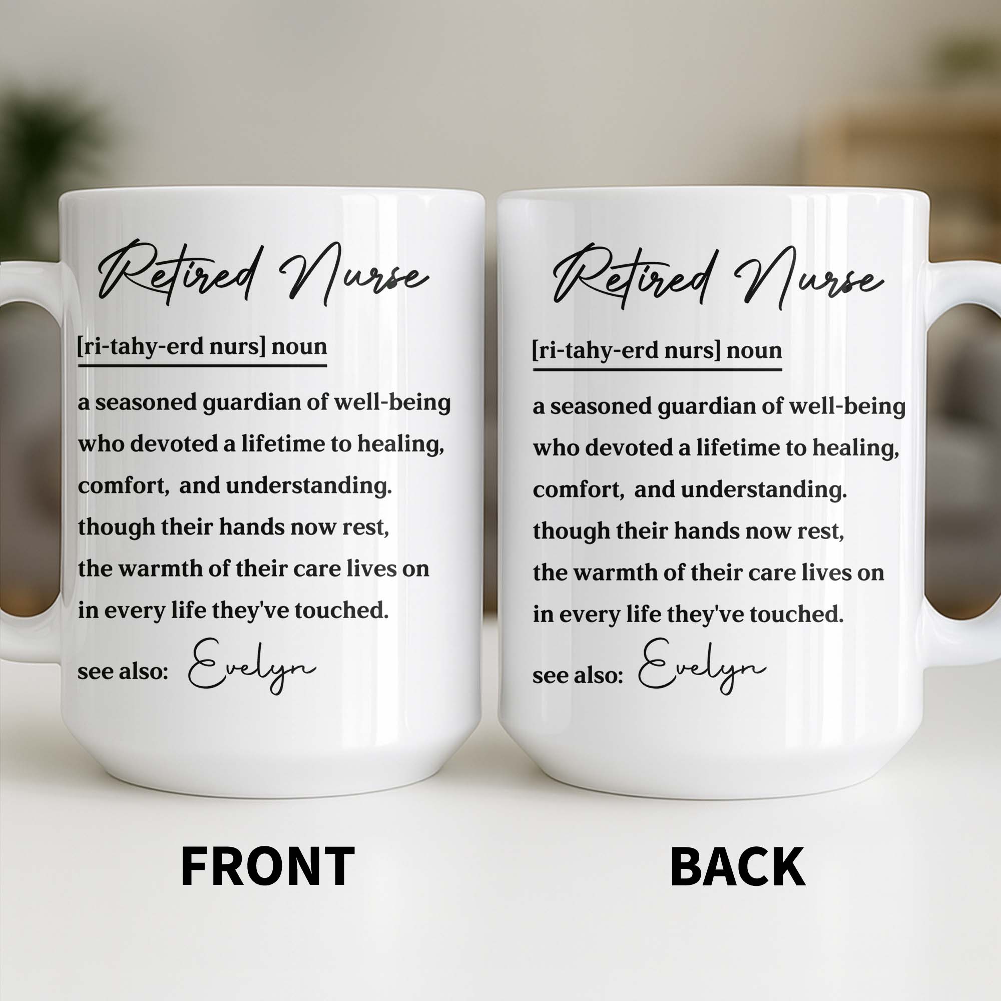 Personalized Definition Coffee Mug Custom Gift for Nurse Edge-to-edge Mug GradoCreations