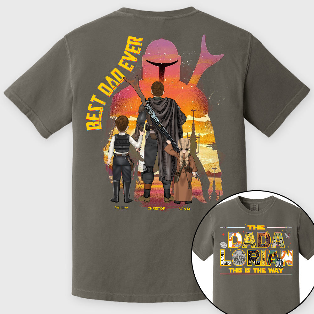 Personalized DADalorian T-Shirt Best Dad Ever Gift for Father's Day