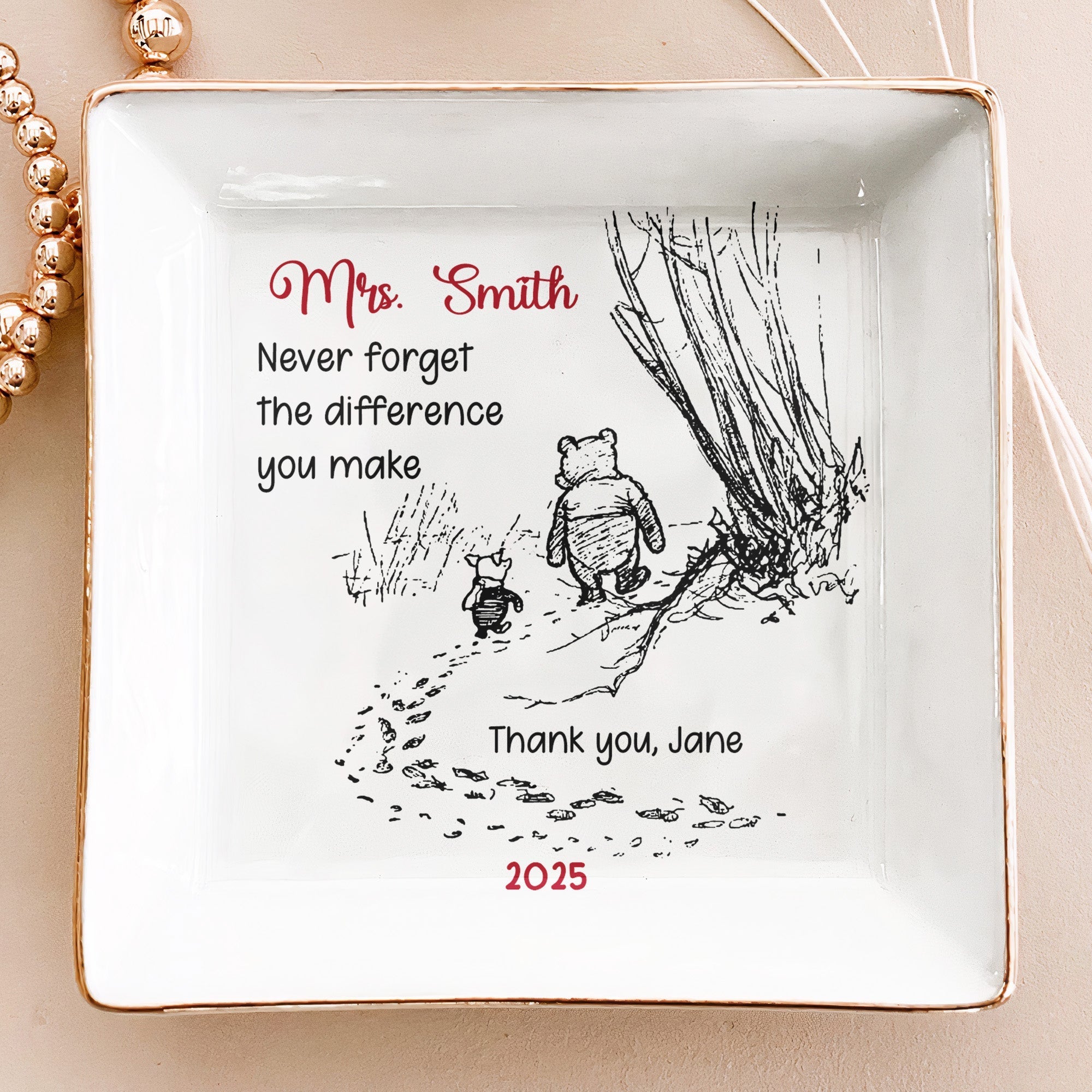 Personalized Jewelry Dish Gift for Teacher | Thank You Keepsake