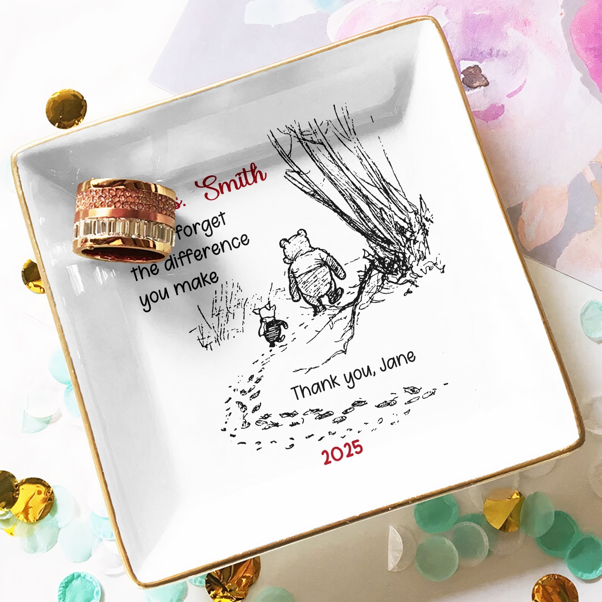 Personalized Jewelry Dish Gift for Teacher | Thank You Keepsake