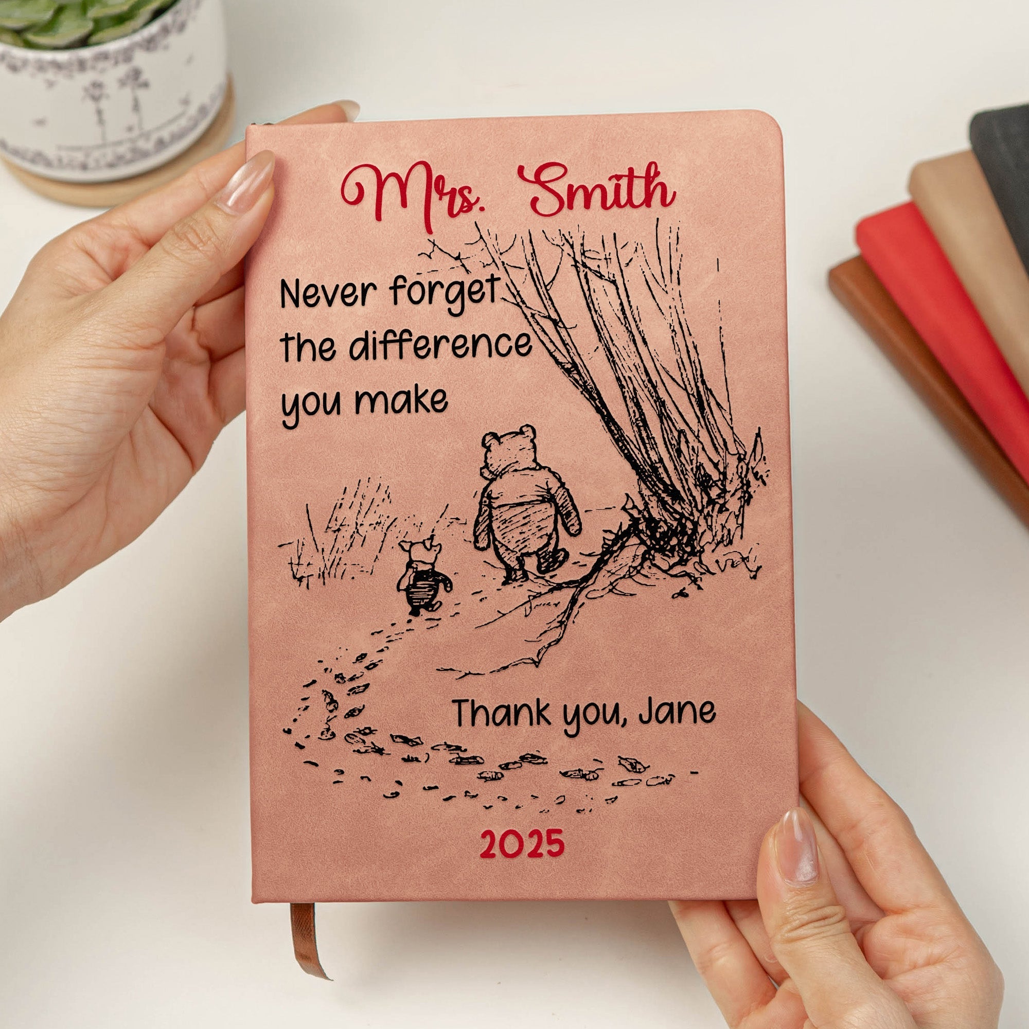Personalized Leather Notebook Thank You Gift for Teacher