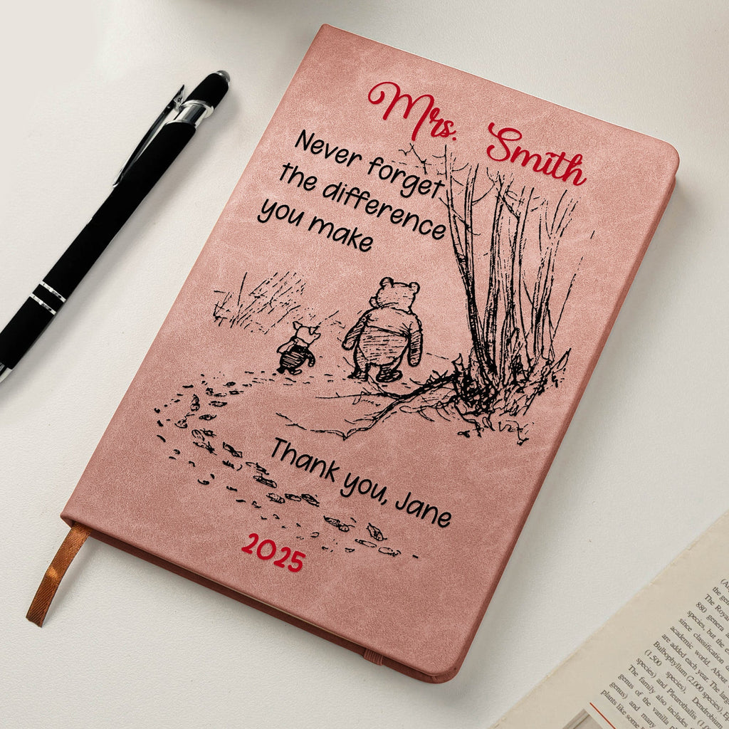 Personalized Leather Notebook Thank You Gift for Teacher