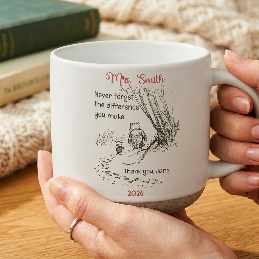 Personalized Teacher Pottery Mug with Custom Message Gift