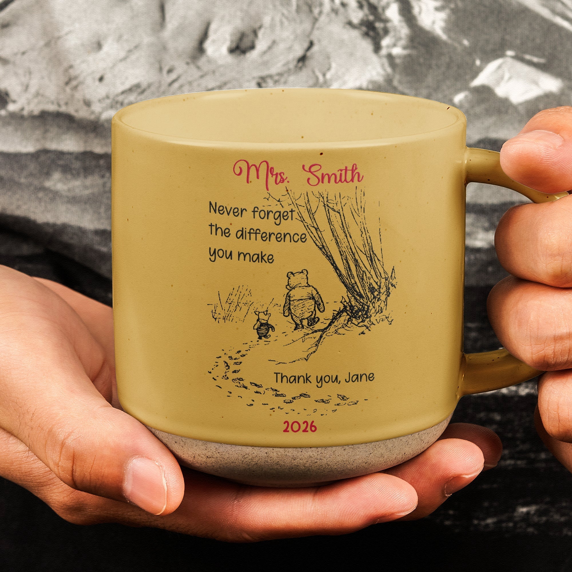 Personalized Teacher Pottery Mug with Custom Message Gift