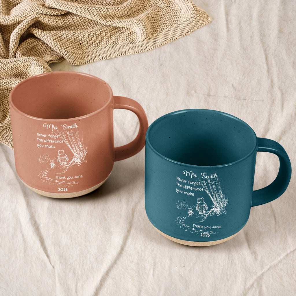 Personalized Teacher Pottery Mug with Custom Message Gift