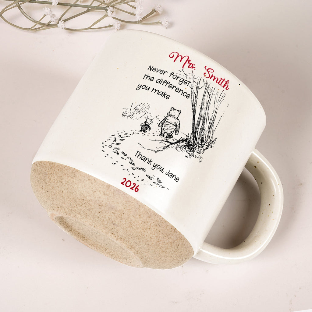 Personalized Teacher Pottery Mug with Custom Message Gift
