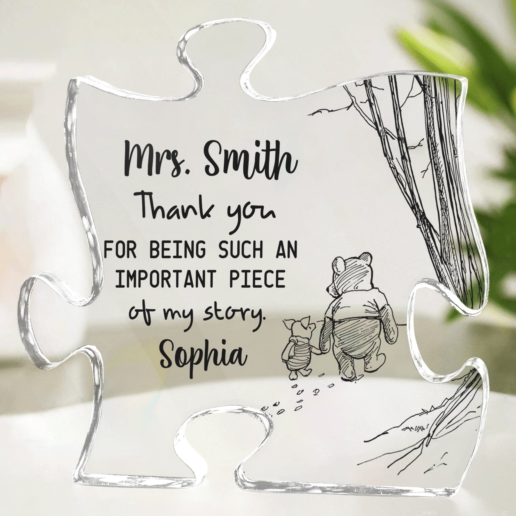 Personalized Acrylic Teacher Plaque Gift - Thank You Keepsake