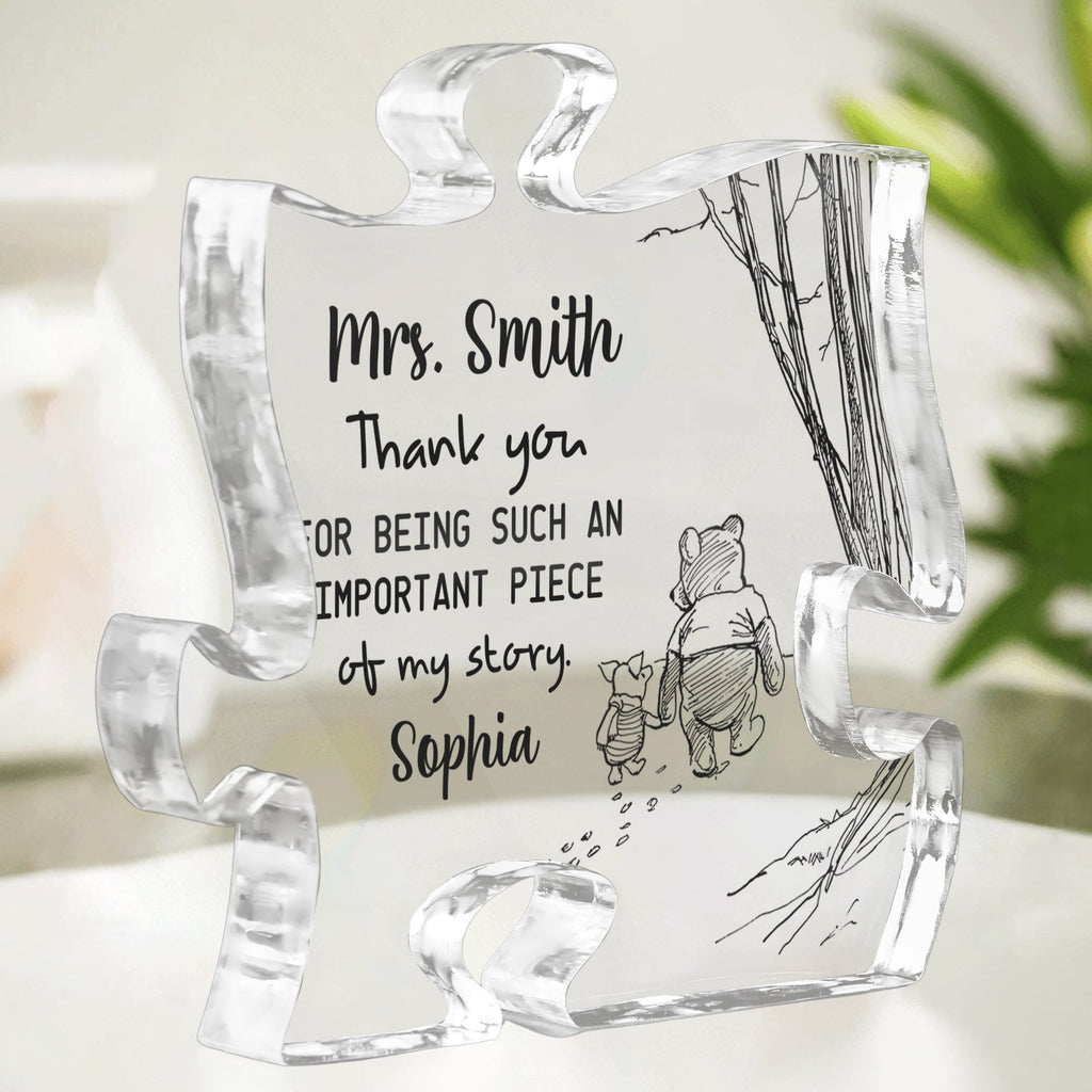Personalized Acrylic Teacher Plaque Gift - Thank You Keepsake