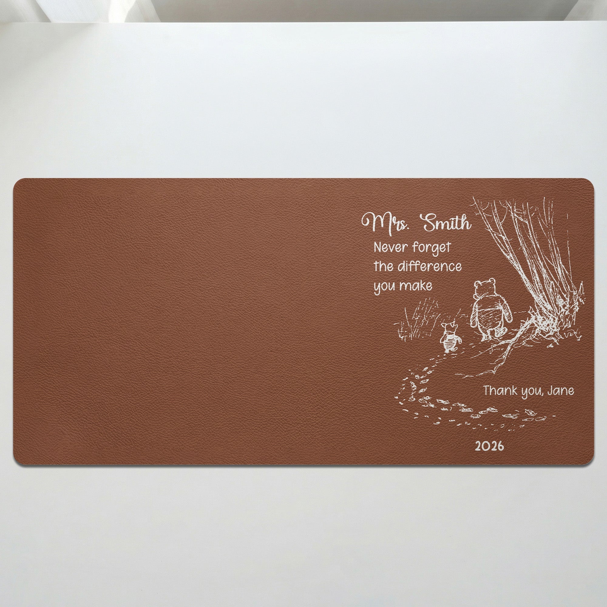Personalized Teacher Desk Mat Gift - Custom Thank You for Educators Desk Mat GradoCreations